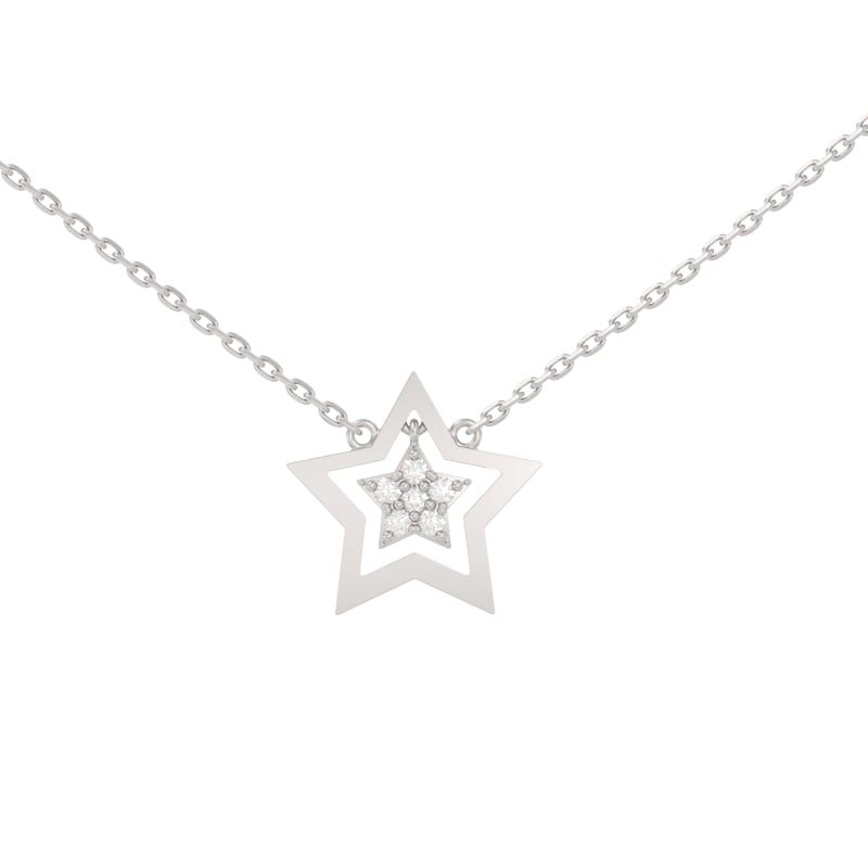 Колье из серебра с камнем Фианит фото, цены