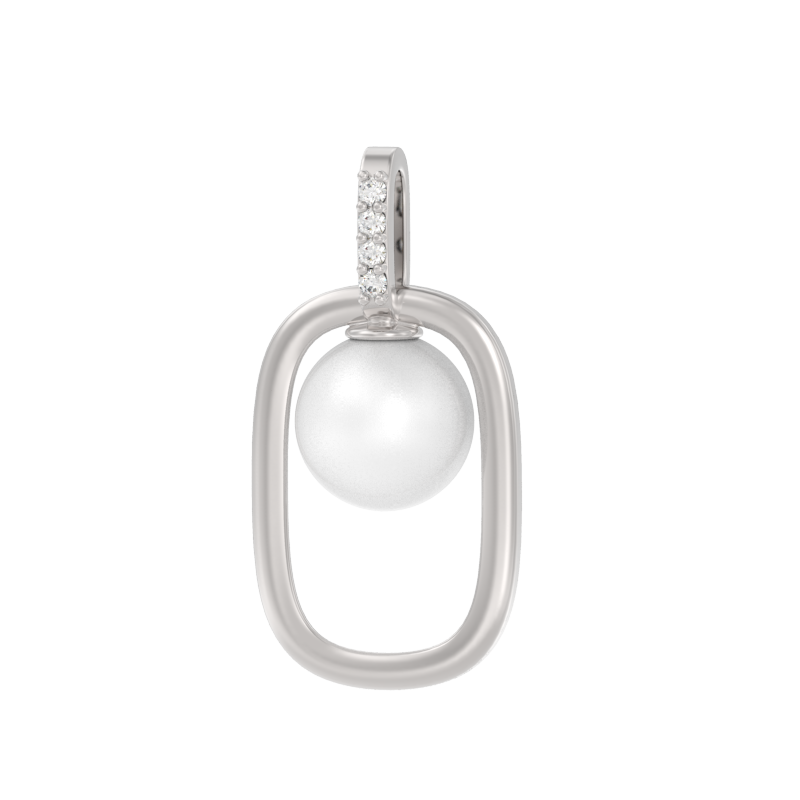 Подвеска из серебра с камнем Жемчуг, Фианит фото, цены