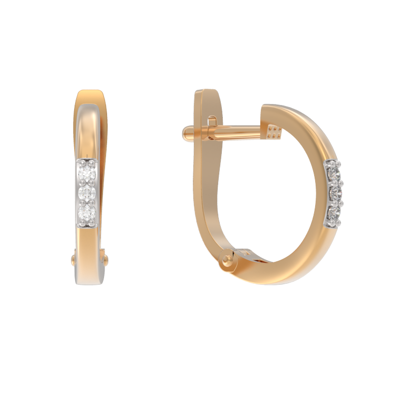 Серьги из золота с камнем Фианит фото, цены