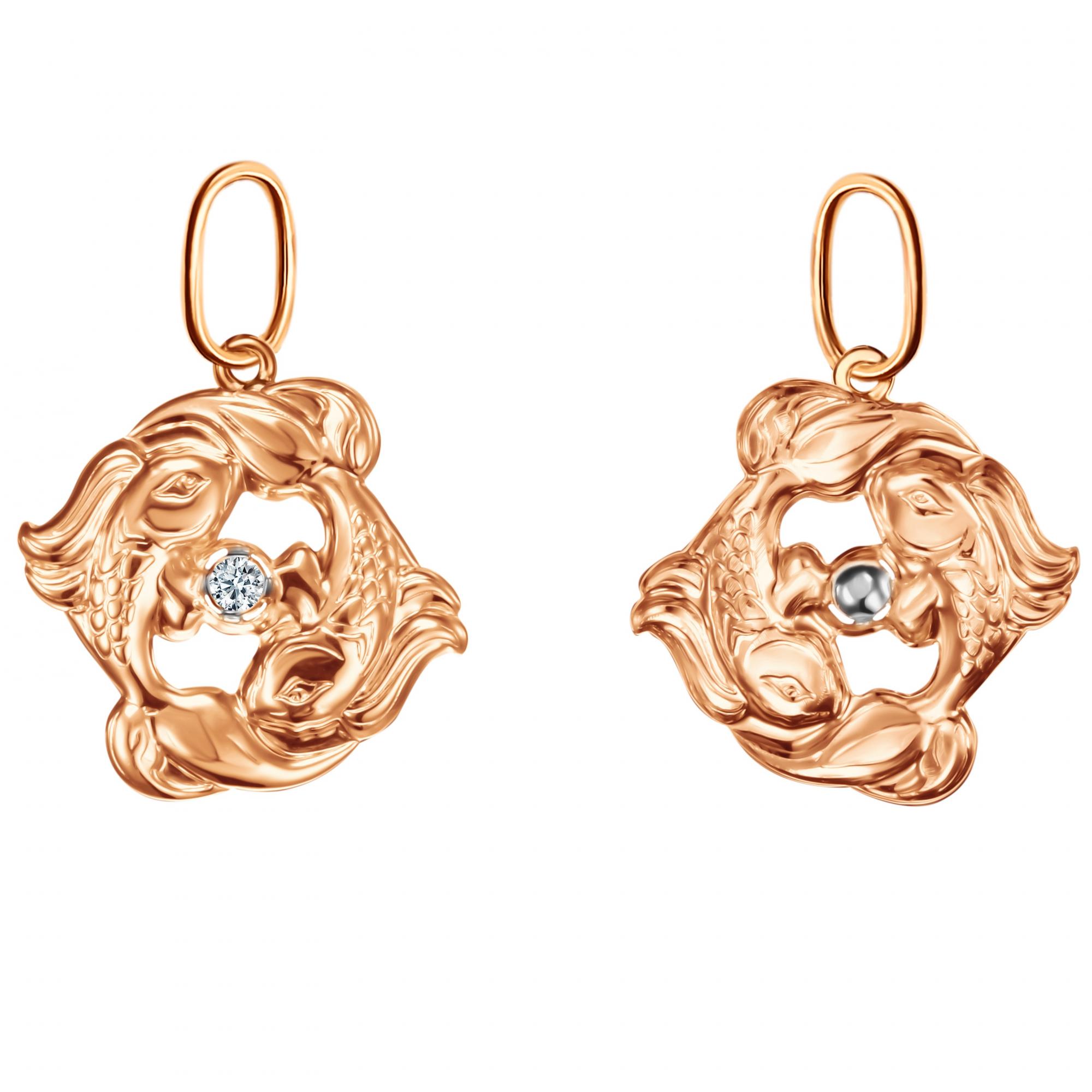 Знак из золота с камнем Фианит фото, цены