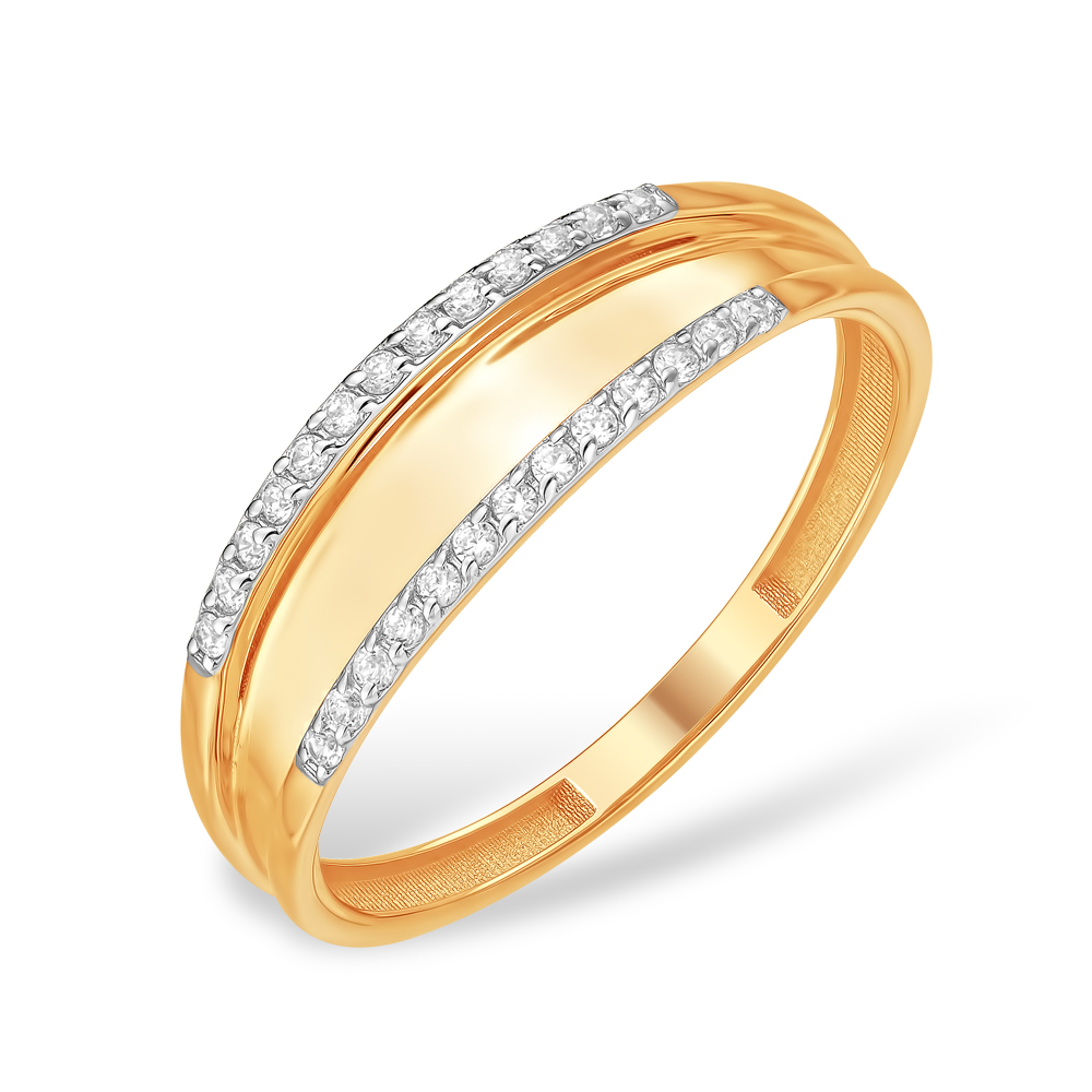 Кольцо из золота с камнем Фианит фото, цены