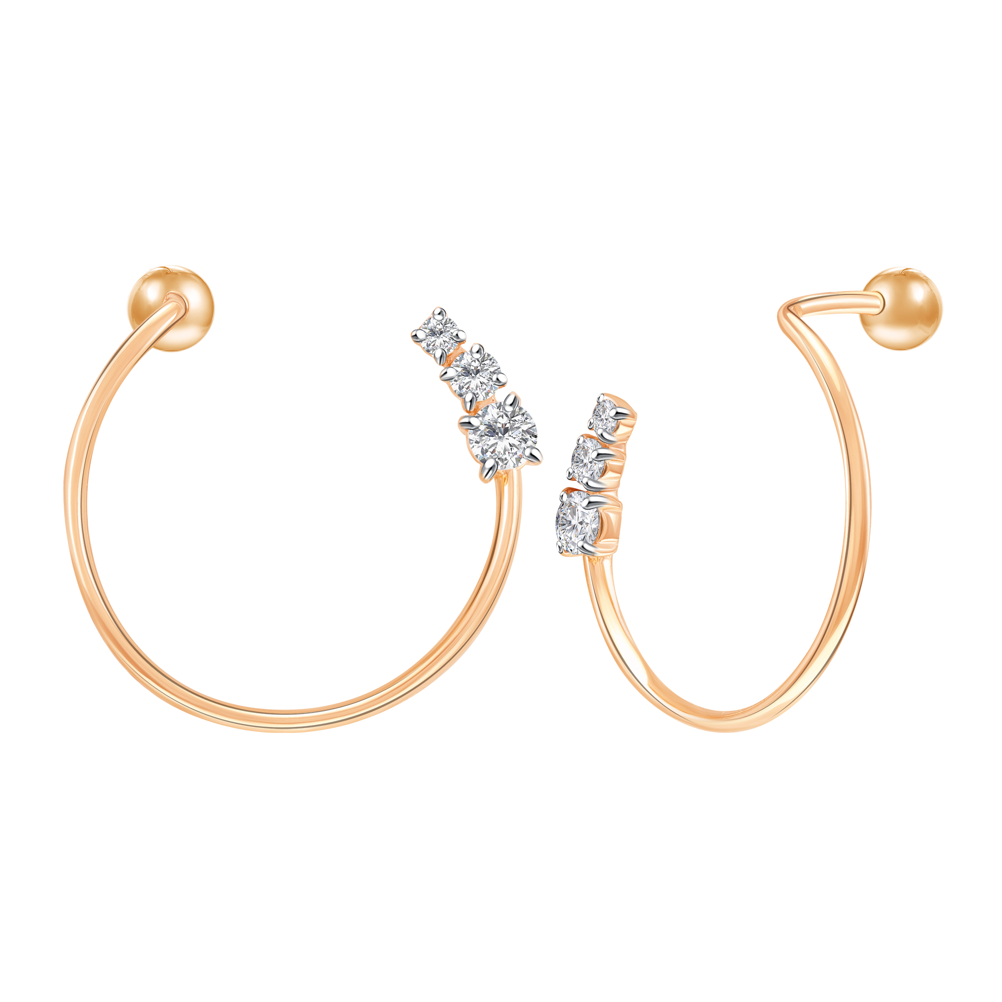 Серьги из золота с камнем Фианит фото, цены