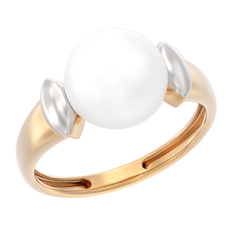 Кольцо из золота с камнем Жемчуг фото, цены