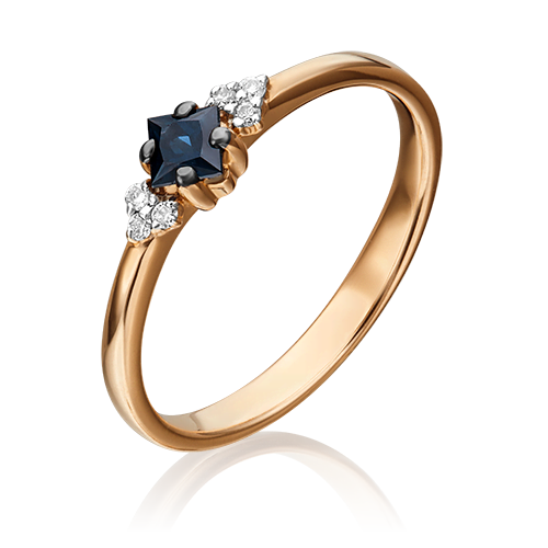 Кольцо из золота с камнем Бриллиант, Сапфир фото, цены