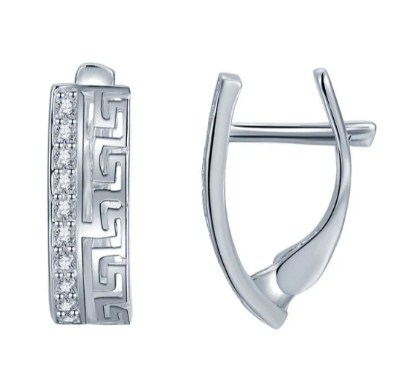 Серьги из серебра с камнем Циркон фото, цены