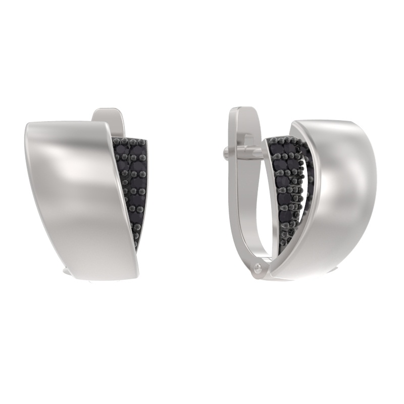 Серьги из серебра с камнем Шпинель фото, цены