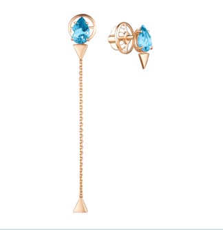 Пуссеты из золота с камнем Сапфир г/т фото, цены