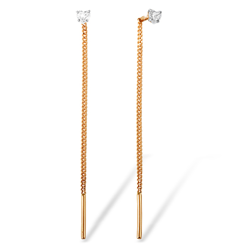 Продевки из золота с камнем Фианит фото, цены