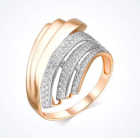 Кольцо из золота с камнем Фианит фото, цены