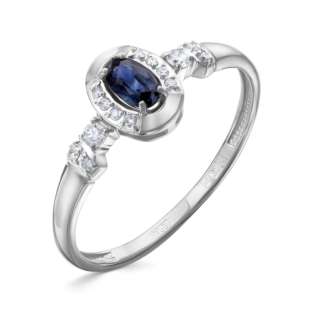 Кольцо из золота с камнем Бриллиант, Сапфир фото, цены