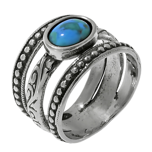 Кольцо из серебра с камнем Бирюза фото, цены