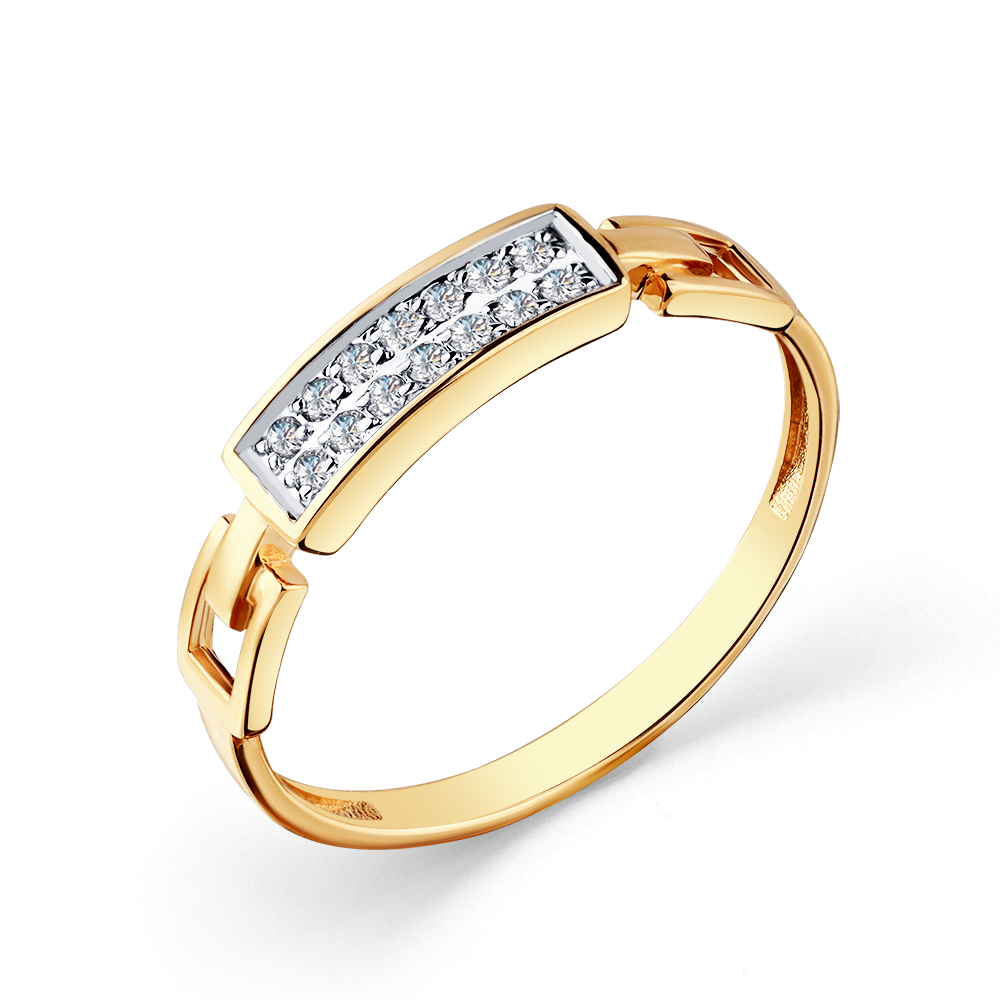 Кольцо из золота с камнем Фианит фото, цены