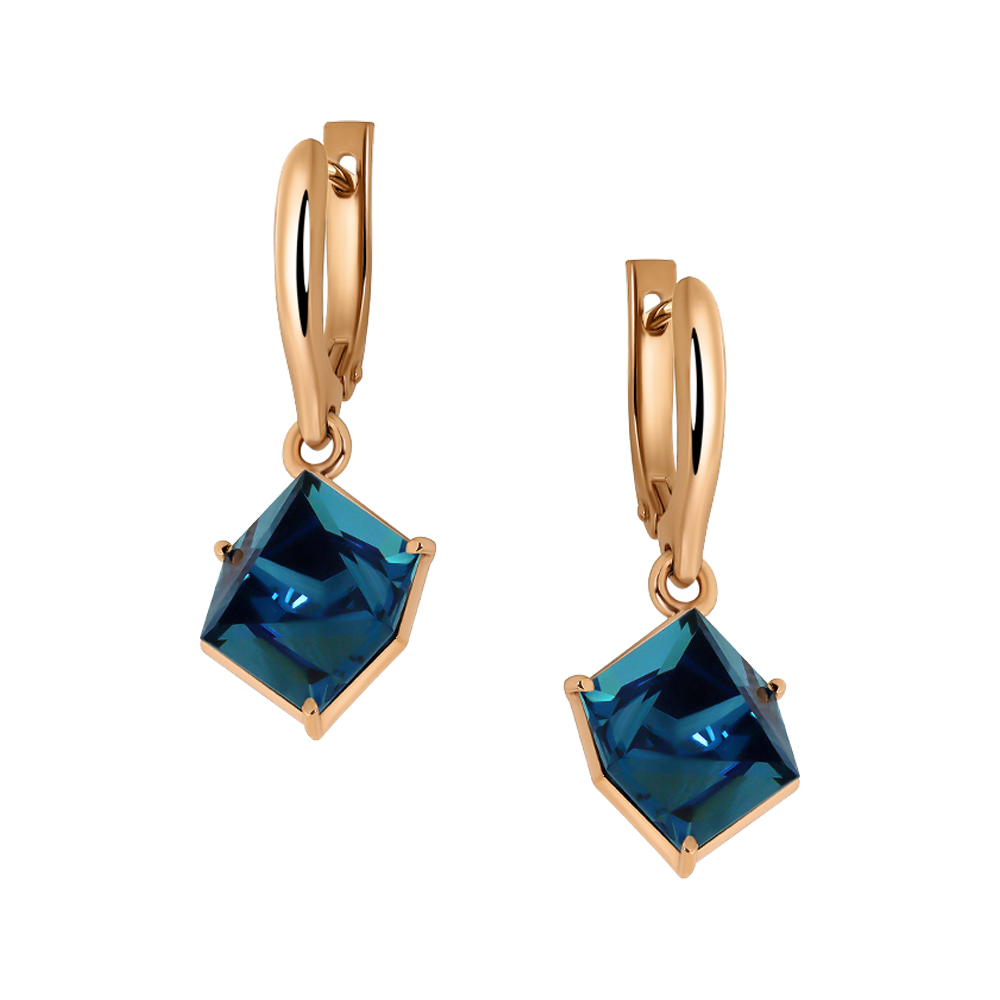 Серьги из золота с камнем Танзанит синт. фото, цены