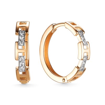 Серьги из золота с камнем Фианит фото, цены