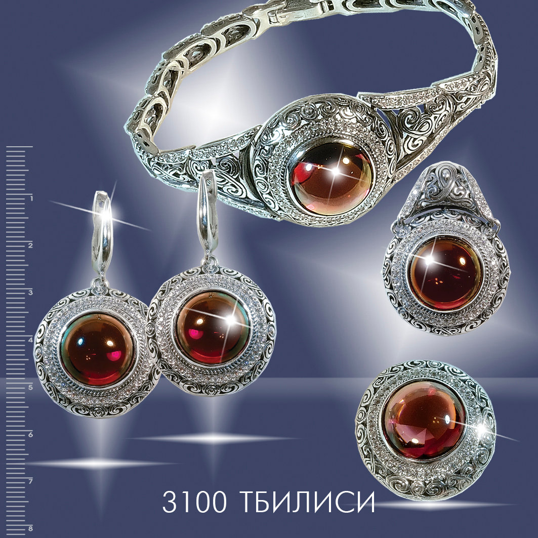 Серьги из серебра с камнем Фианит, Аквамарин фото, цены