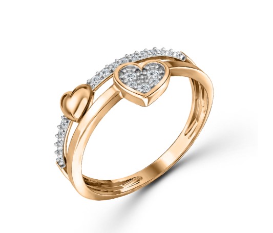 Кольцо из золота с камнем Фианит фото, цены