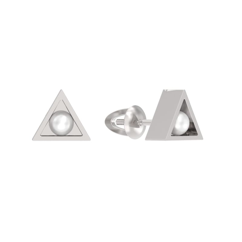 Пуссеты из серебра с камнем Жемчуг фото, цены