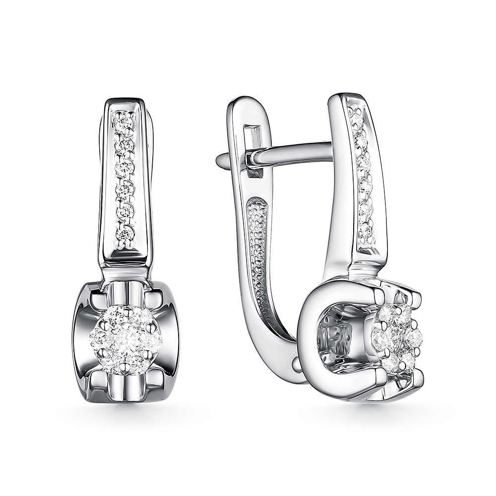 Серьги из золота с камнем Бриллиант фото, цены