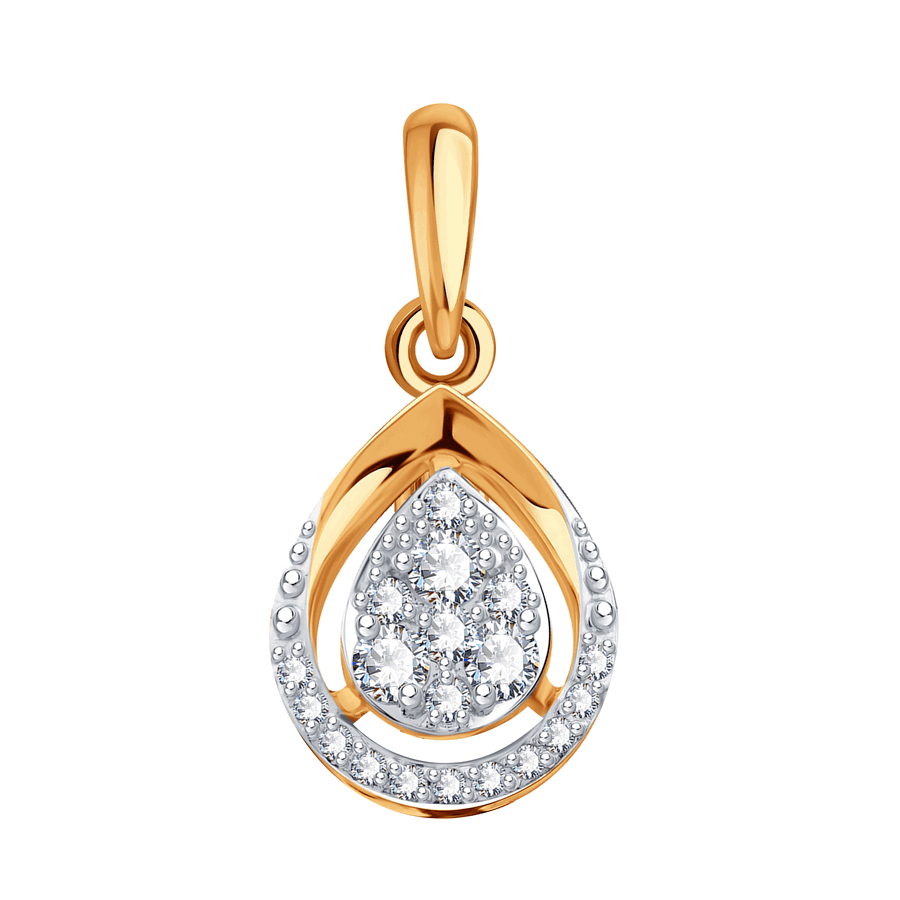 Подвеска из золота с камнем Бриллиант фото, цены