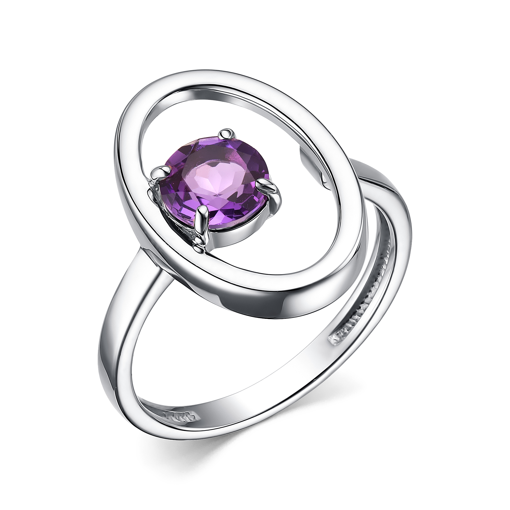 Кольцо из серебра с камнем аметист фото, цены