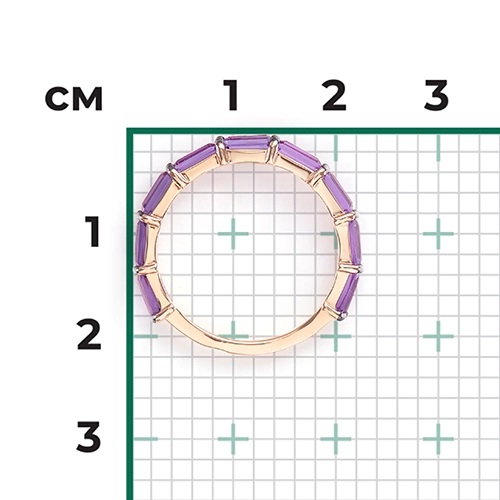 Кольцо из золота с камнем аметист фото, цены