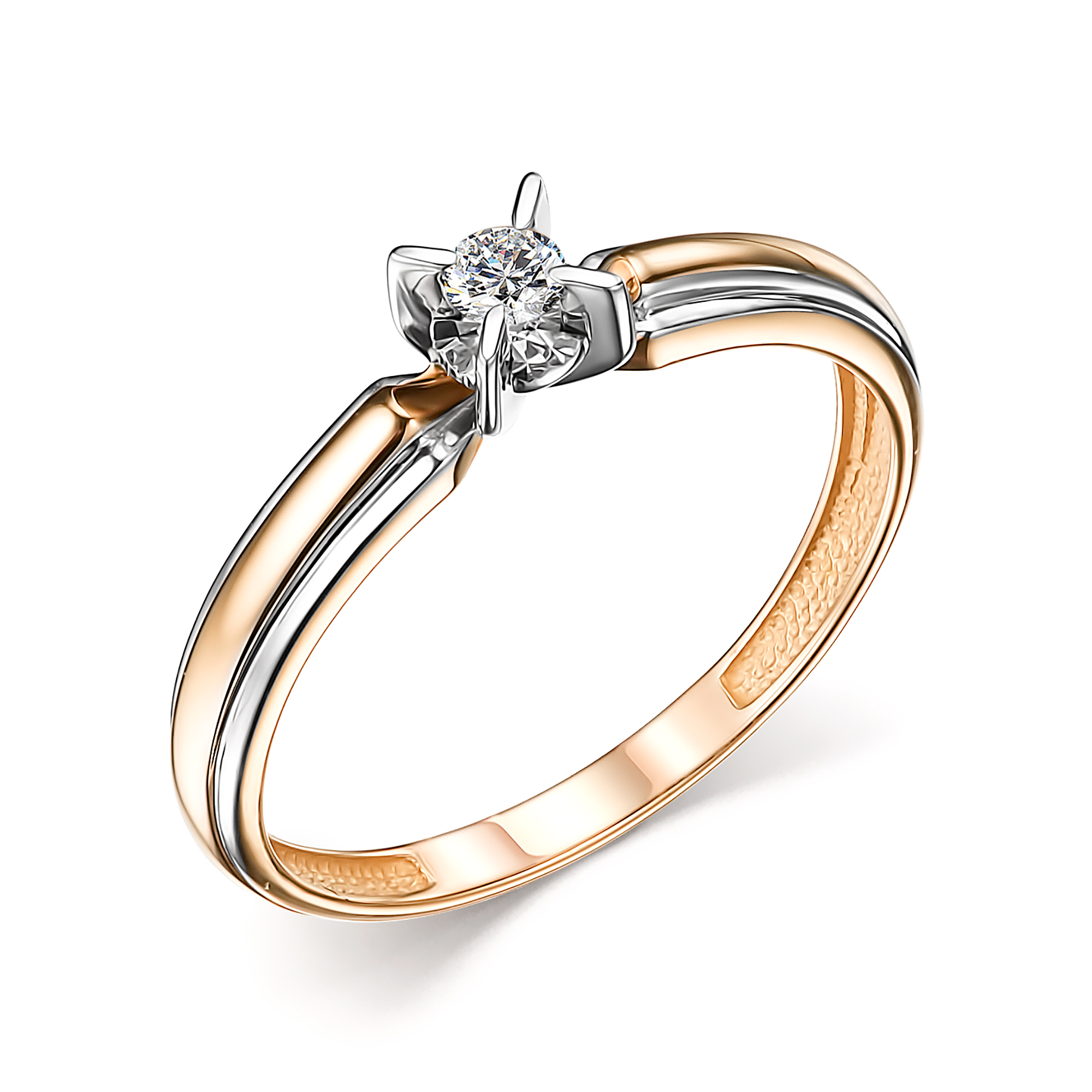 Кольцо из золота с камнем Бриллиант фото, цены