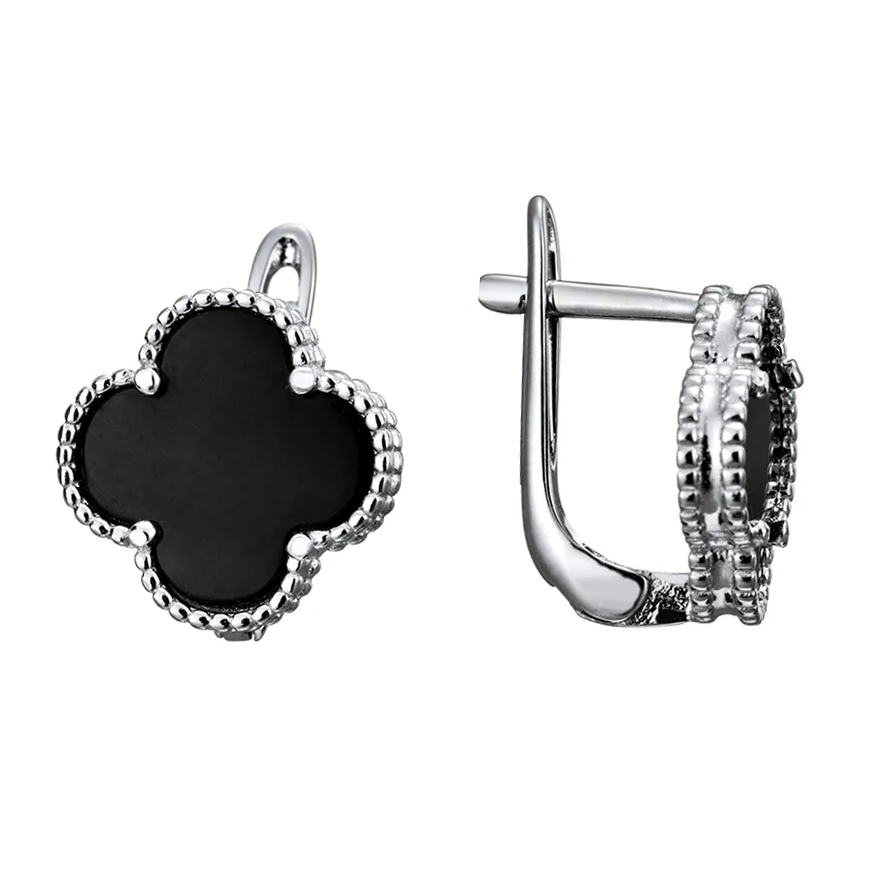 Серьги из серебра с камнем Агат фото, цены