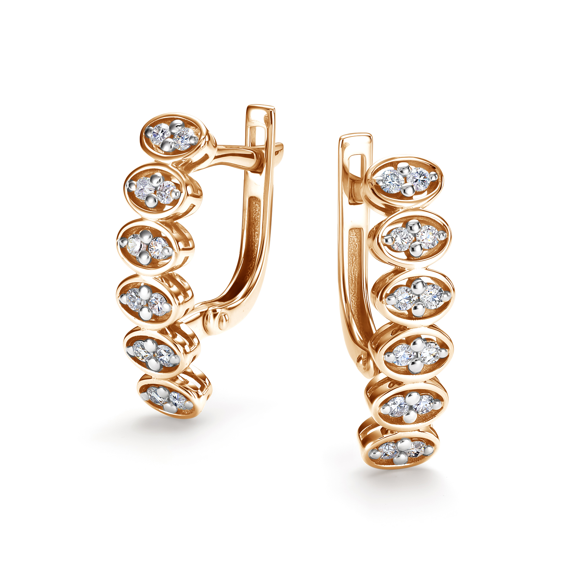 Серьги из золота с камнем Бриллиант фото, цены