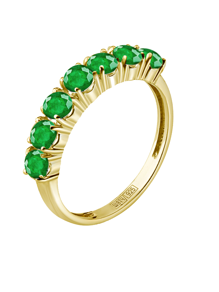 Кольцо из золота с камнем Изумруд фото, цены