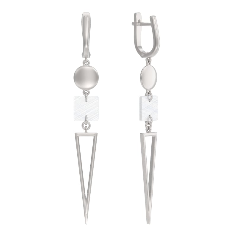 Серьги из серебра с камнем Перламутр фото, цены