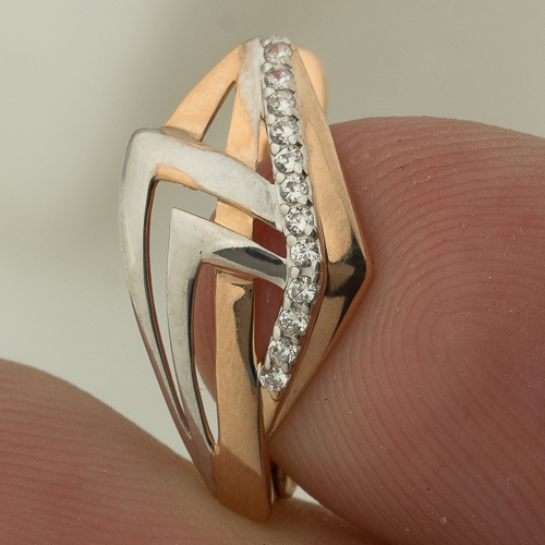 Серьги из золота с камнем Фианит фото, цены