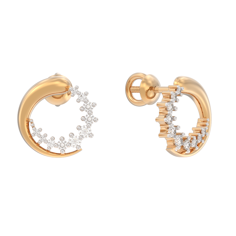 Пуссеты из золота с камнем Фианит фото, цены