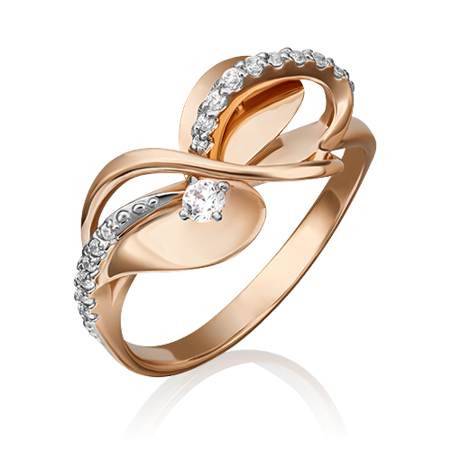 Кольцо из золота с камнем Фианит фото, цены