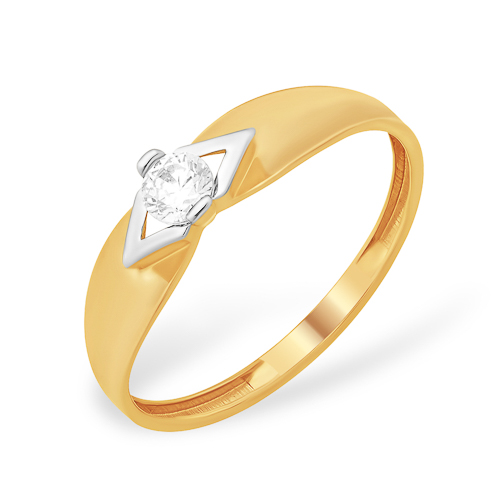 Кольцо из золота с камнем Фианит фото, цены