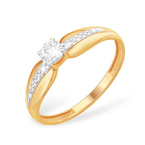 Кольцо из золота с камнем Фианит фото, цены