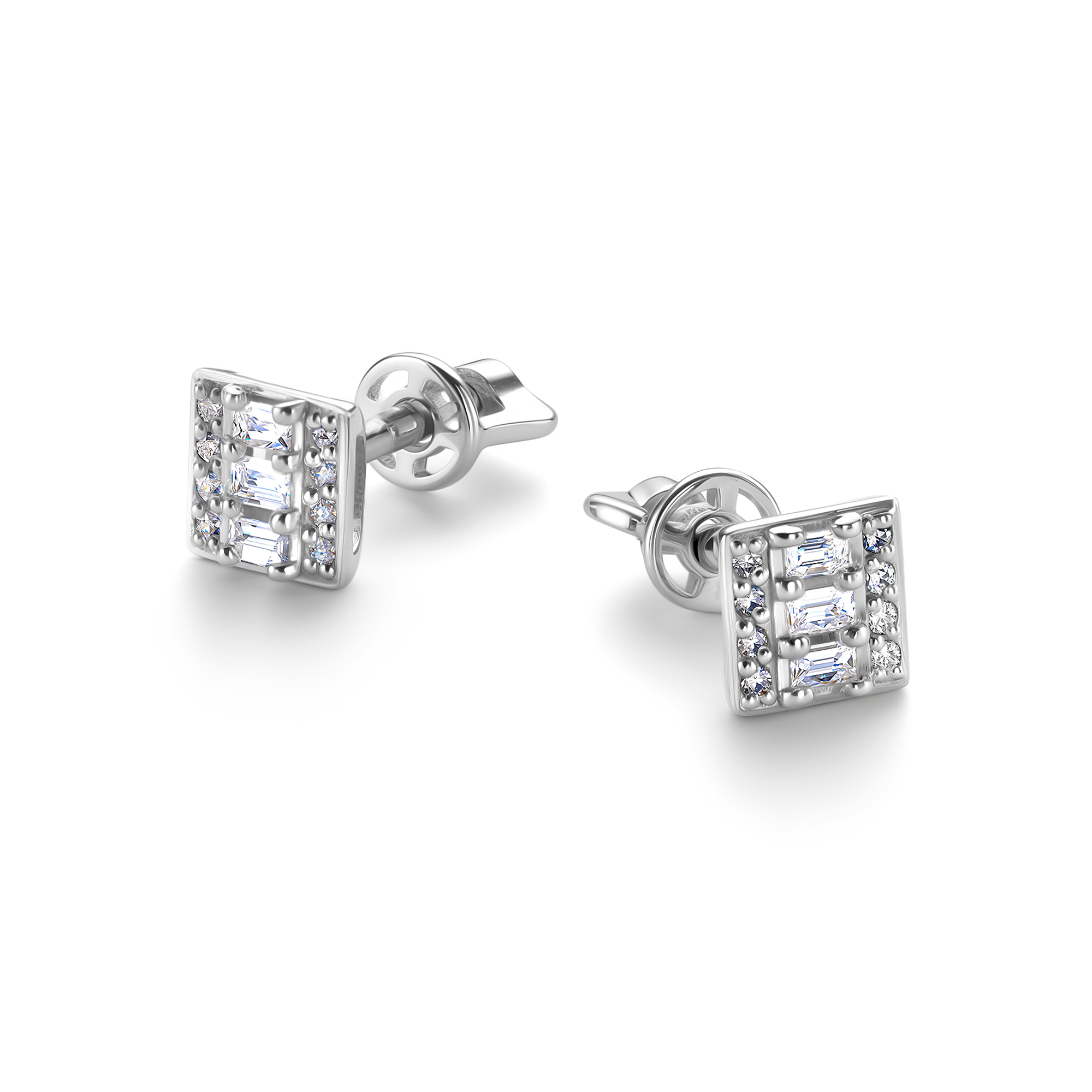 Пуссеты из золота с камнем Бриллиант фото, цены