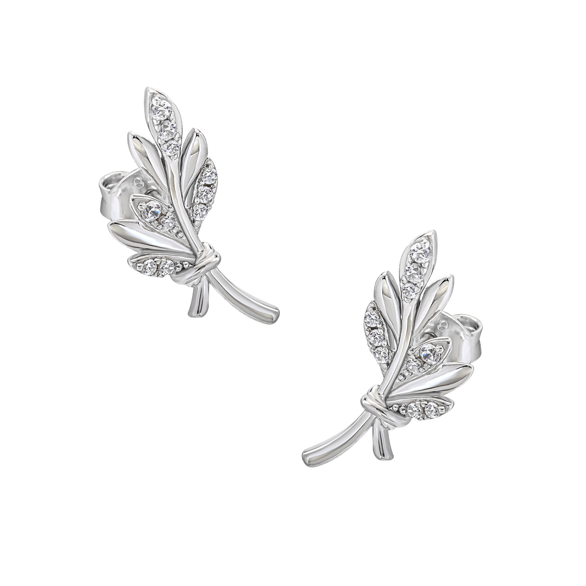 Пуссеты из серебра с камнем Куб цирконий фото, цены