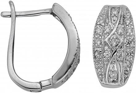 Серьги из серебра с камнем Циркон фото, цены