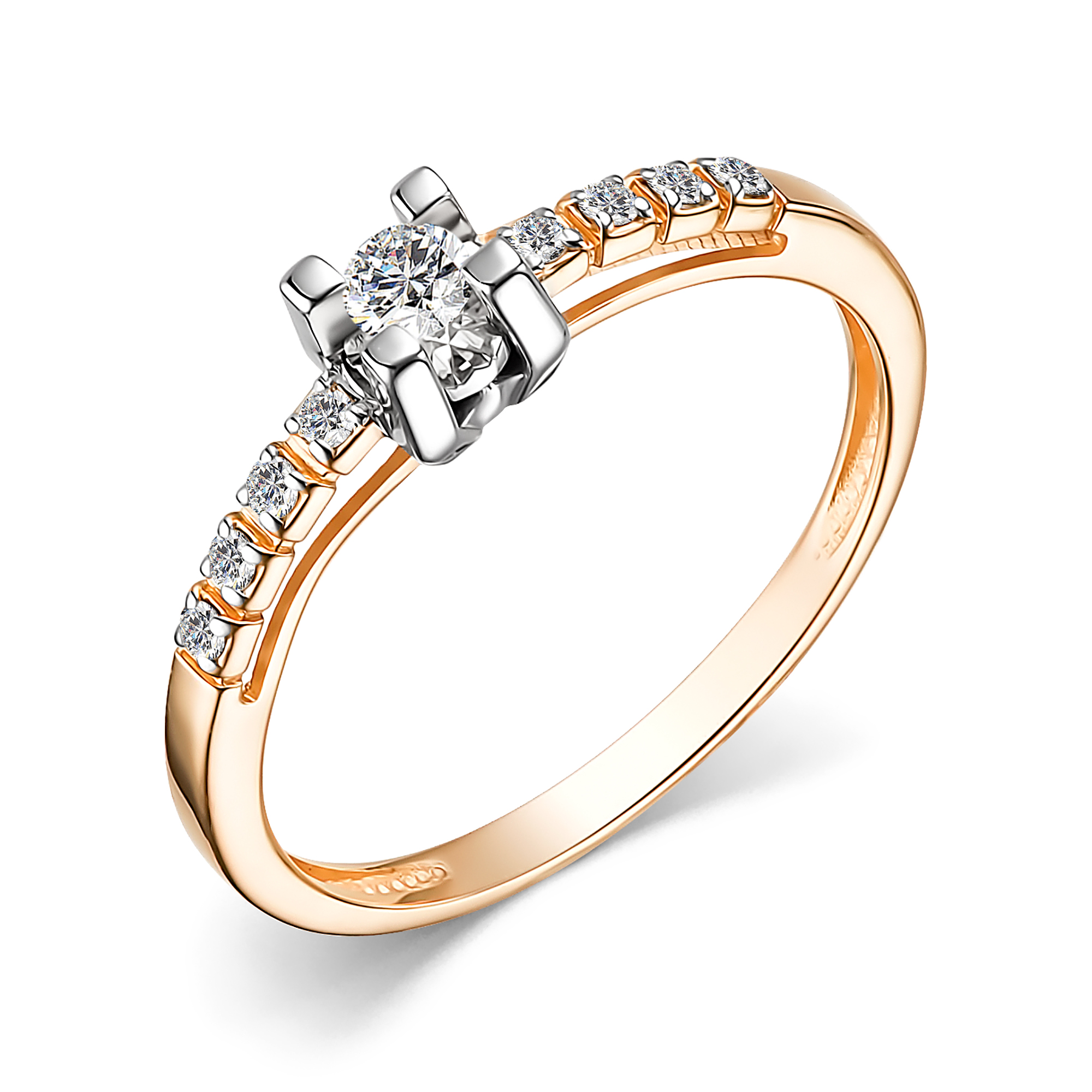 Кольцо из золота с камнем Бриллиант фото, цены