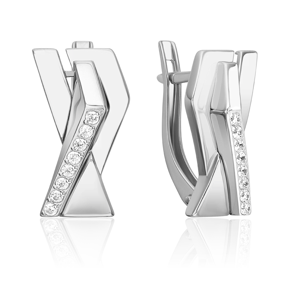 Серьги из золота с камнем Фианит фото, цены