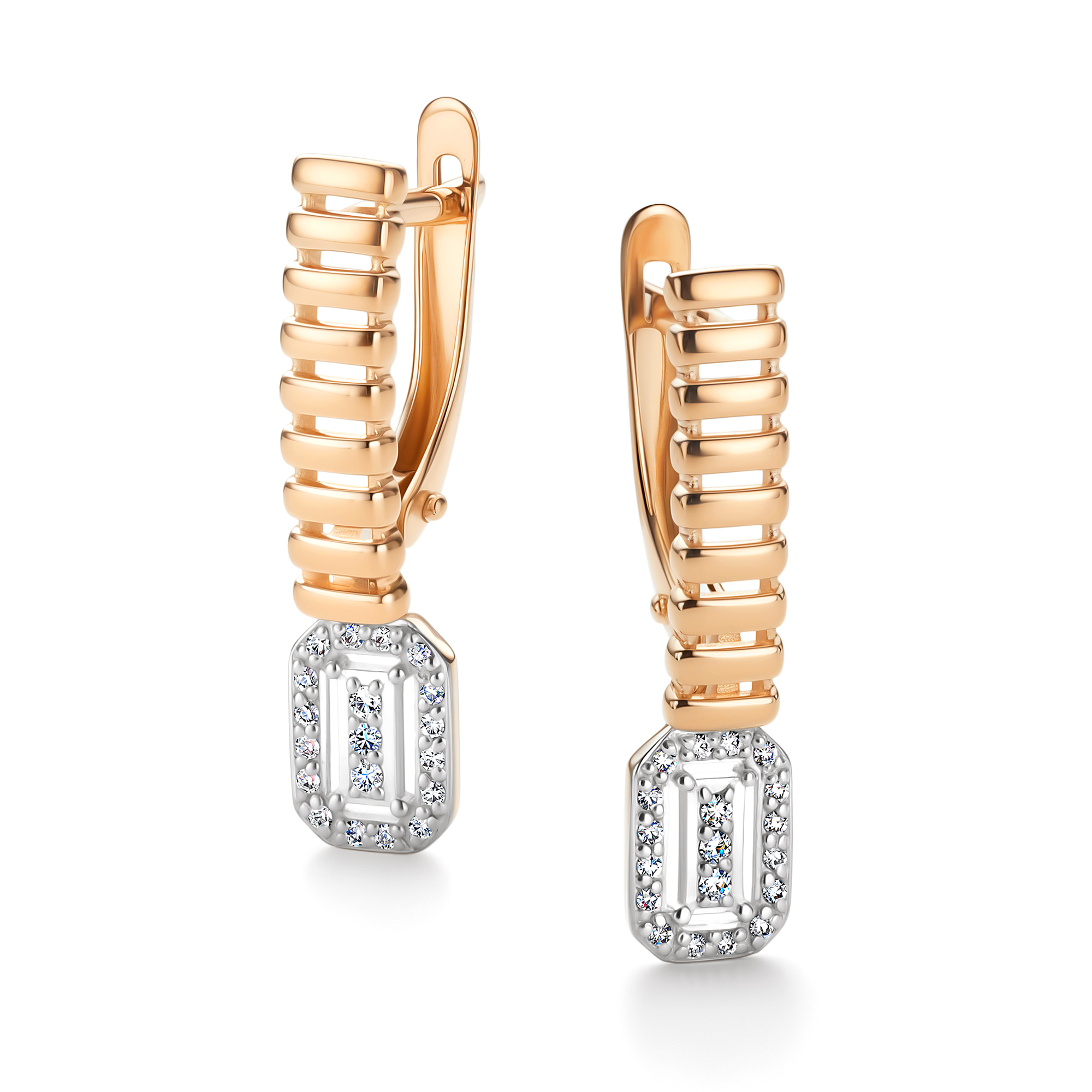 Серьги из золота с камнем Бриллиант фото, цены