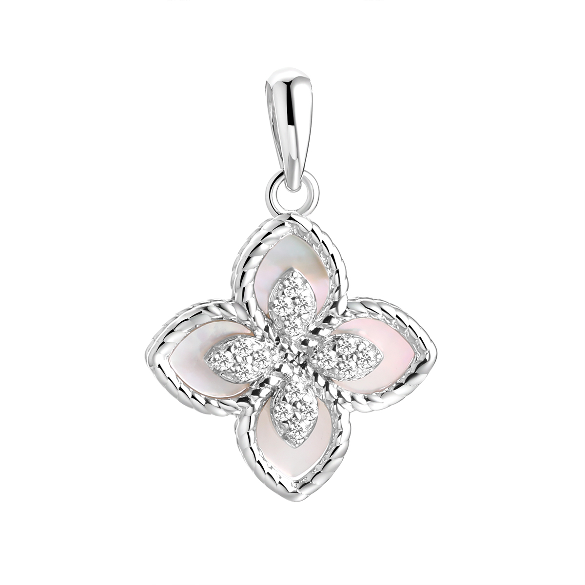 Подвеска из серебра с камнем Фианит, Перламутр фото, цены