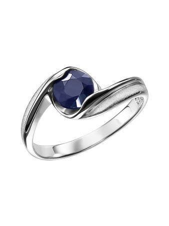 Кольцо из серебра с камнем Сапфир фото, цены