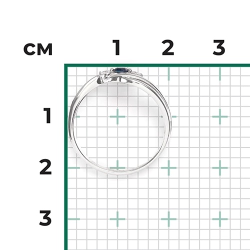 Кольцо из золота с камнем Бриллиант, Сапфир фото, цены