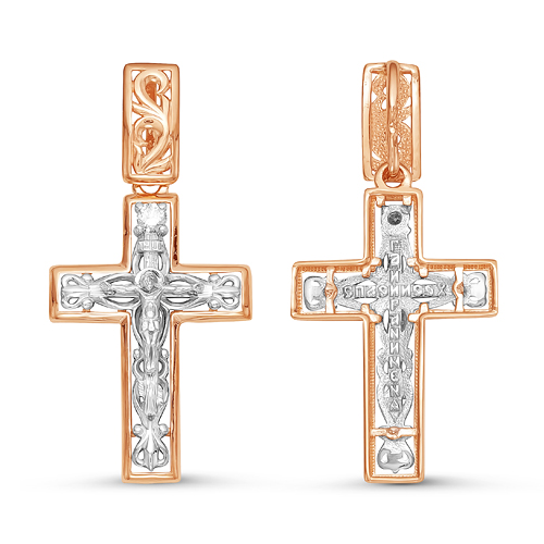 Крест из золота с камнем Бриллиант фото, цены