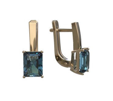 Серьги из золота с камнем Топаз фото, цены