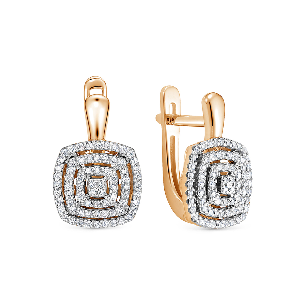 Серьги из золота с камнем Бриллиант фото, цены