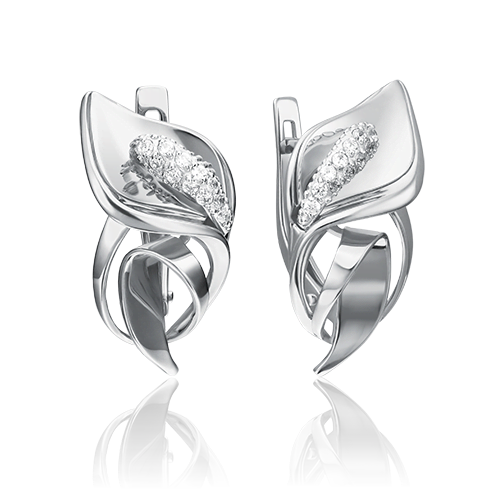 Серьги из золота с камнем Фианит фото, цены