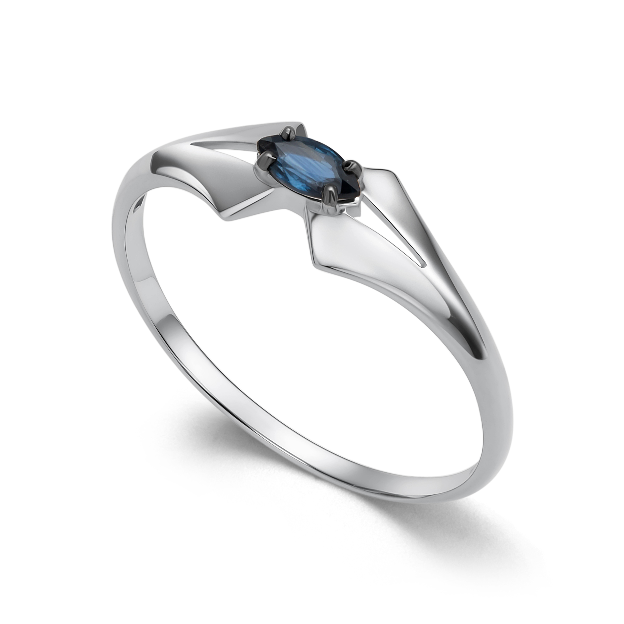 Кольцо из золота с камнем Сапфир фото, цены