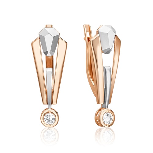 Серьги из золота с камнем Топаз фото, цены